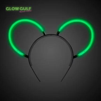 Glow Green Bunny Ears head band for special occasions