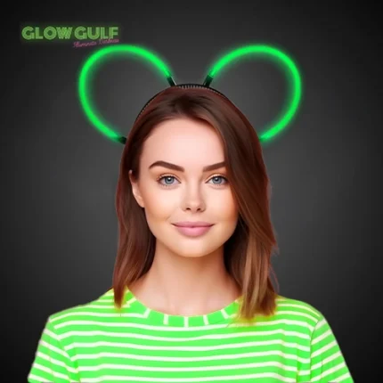 Glow Green Bunny Ears head band for special occasions