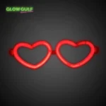 glow red heart-shaped eyeglasses for parties