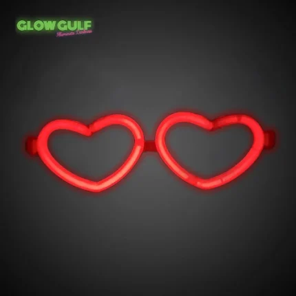 glow red heart-shaped eyeglasses for parties