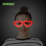 glow red heart-shaped eyeglasses for parties