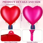 Balloon Heart Shape 1.7M - Pink, RED-11