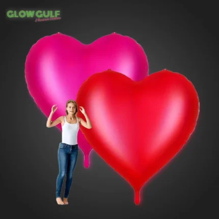 Balloon Heart Shape 1.7M - Pink, RED (2)