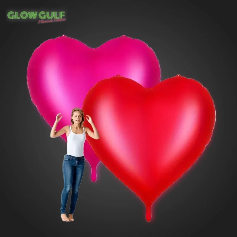 Balloon Heart Shape 1.7M - Pink, RED (2)